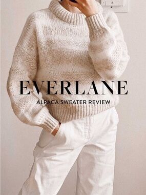 Everlane The Puff Sweater Heathered Oat Wool Cotton Blend Size Medium